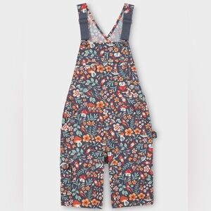 Duluth Trading Heirloom Gardening Overall Shorts Blue Gnomes Mushroom Size Small